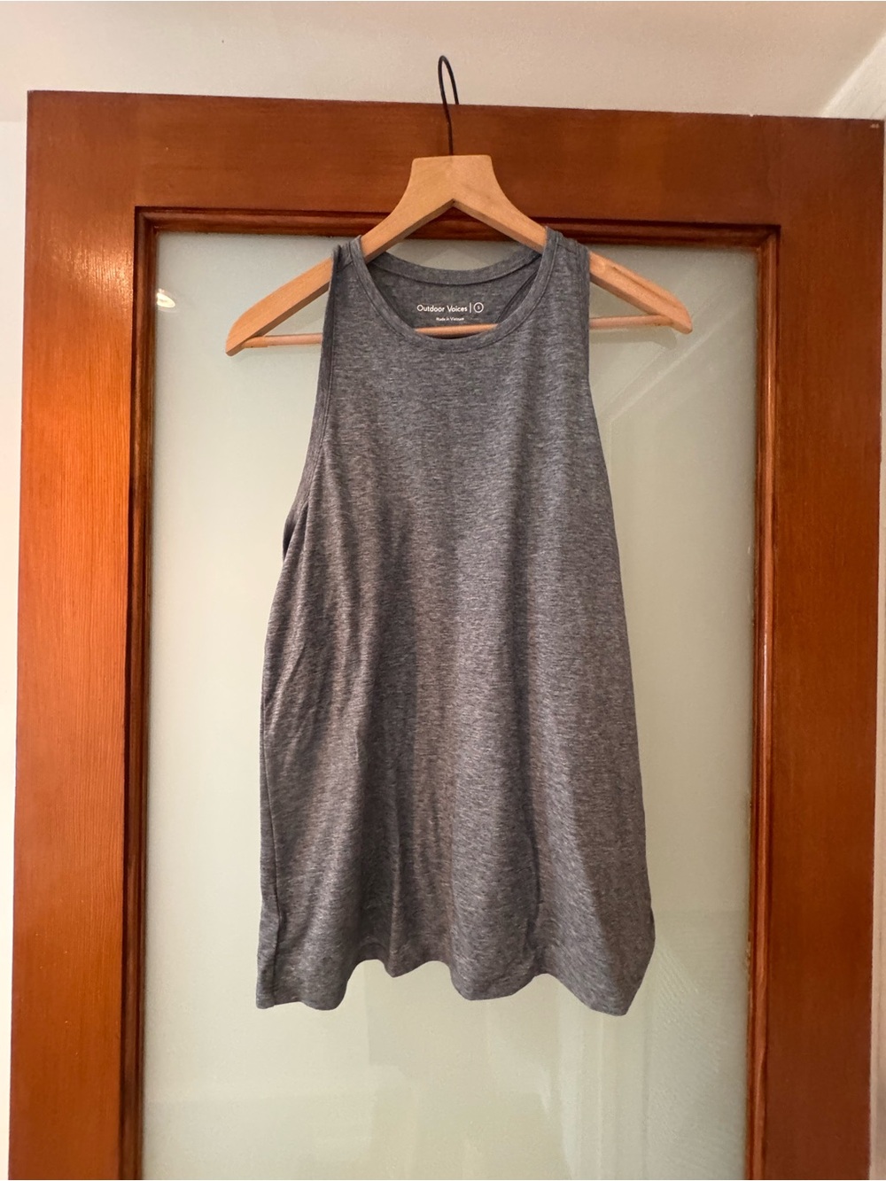 Outdoor Voices Heather Gray High-Neck Racerback Tank